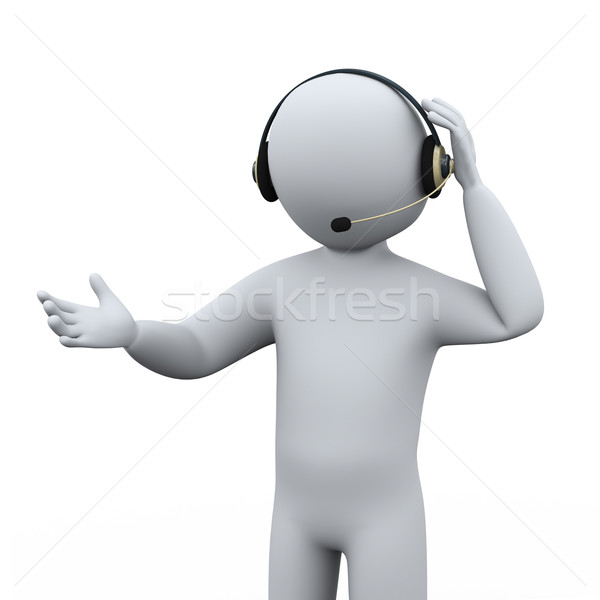 3d person call center support Stock photo © ribah