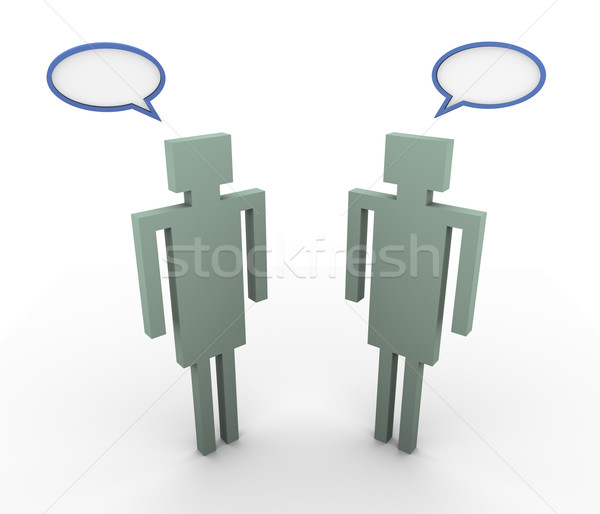 3D férfiak beszél 3d illusztráció emberek szövegbuborékok Stock fotó © ribah