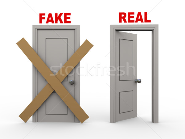 3D podróbka real drzwi 3d ilustracji zamknięte Zdjęcia stock © ribah