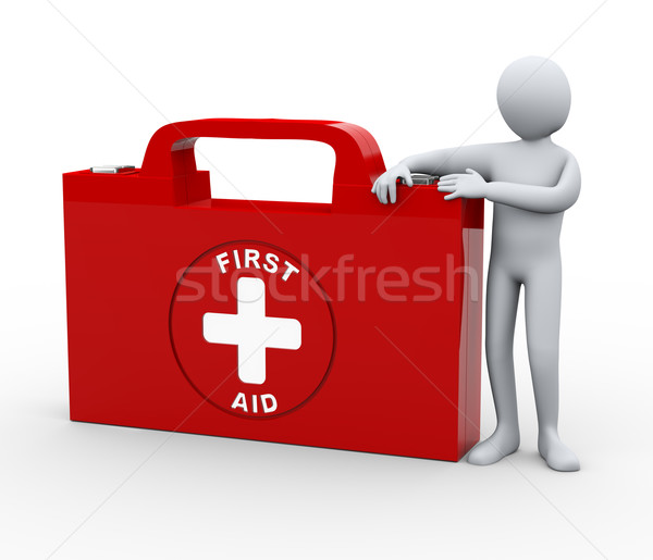 [[stock_photo]]: 3d · man · premiers · soins · médicaux · 3d · illustration · homme