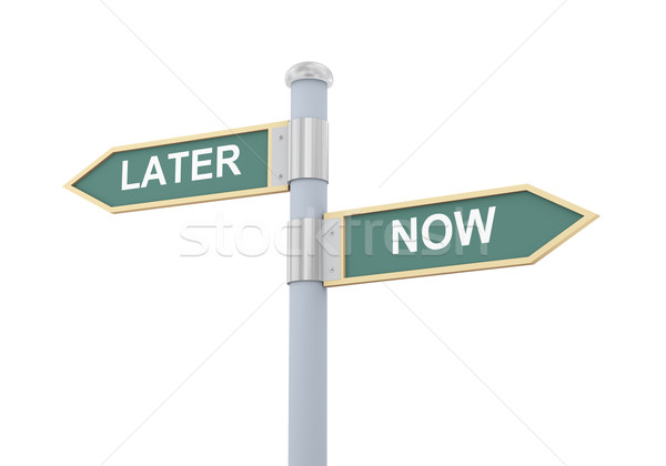 3d later now road sign Stock photo © ribah