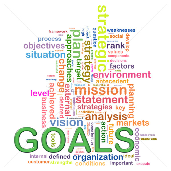 Wordcloud word tags OF goals Stock photo © ribah