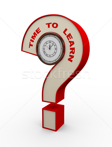 Stock photo: 3d clock - learning time