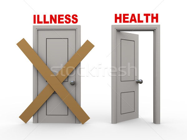 3d illness and health doors Stock photo © ribah