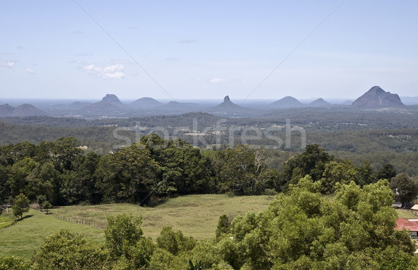 Vidrio casa montanas sol costa Australia Foto stock © ribeiroantonio