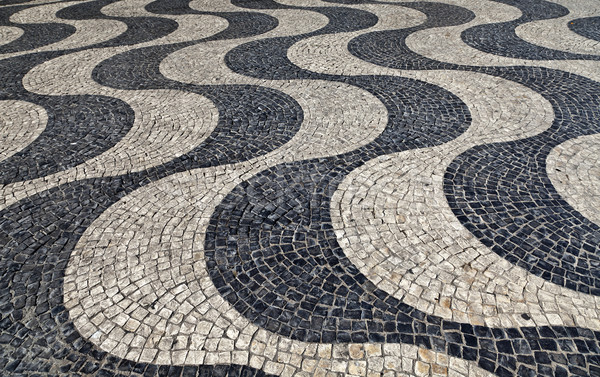 Pavimento tradicional cuadrados Lisboa Portugal Foto stock © ribeiroantonio