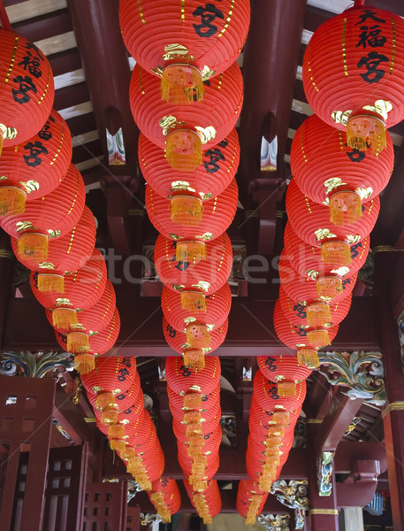 Rojo linternas techo chino templo Singapur Foto stock © ribeiroantonio