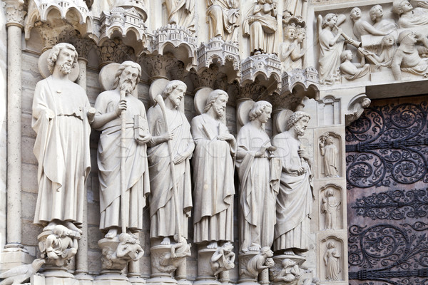 Hölgy Párizs homlokzat Notre Dame-katedrális Franciaország templom Stock fotó © ribeiroantonio