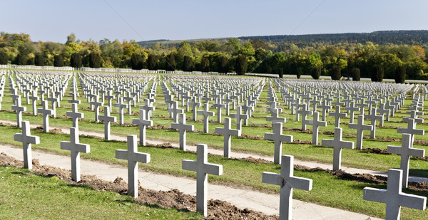 Oorlog begraafplaats eerste wereld gras kruis Stockfoto © ribeiroantonio