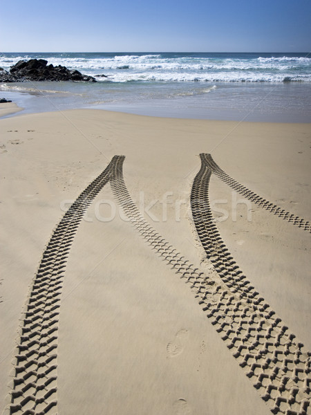Tyre tracks on beach Stock photo © ribeiroantonio