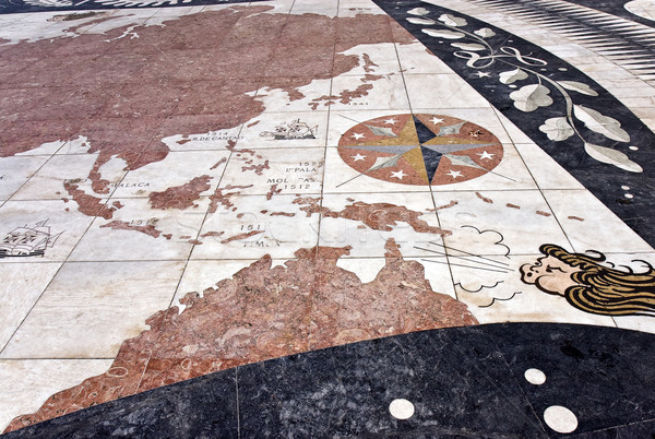 Mosaico mapa del mundo detalle ciudad viaje negro Foto stock © ribeiroantonio