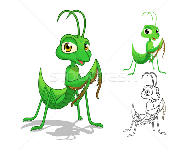 Praying Mantis Cartoon Character Stock photo © ridjam