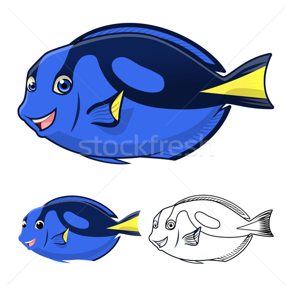 Regal Blue Tang Cartoon Character Stock photo © ridjam