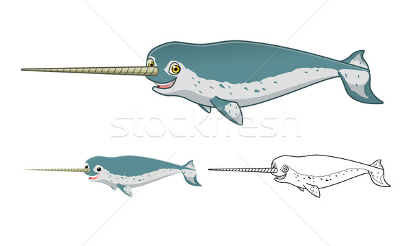 Narwhal Whale Cartoon Character Stock photo © ridjam