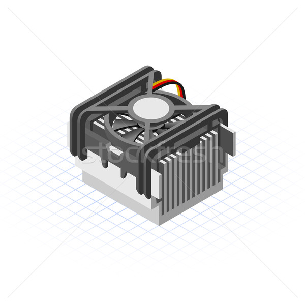 Isométrica ventilador processador tecnologia acelerar quente Foto stock © ridjam