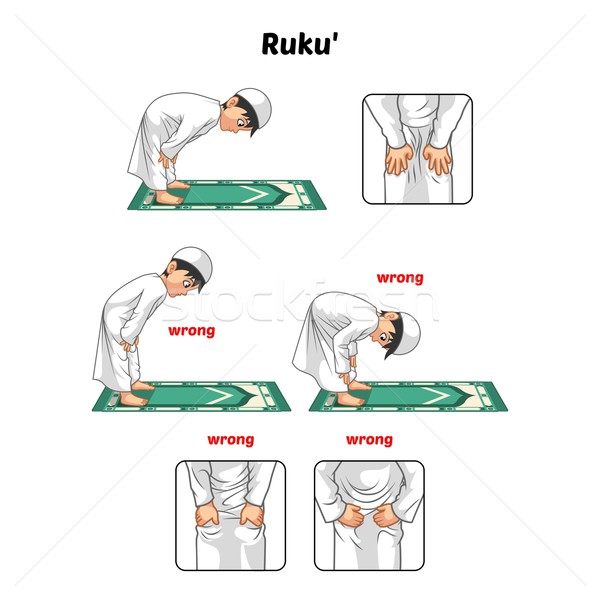 Muslim Prayer Guide Bowing and Hands Holding The Knee Stock photo © ridjam