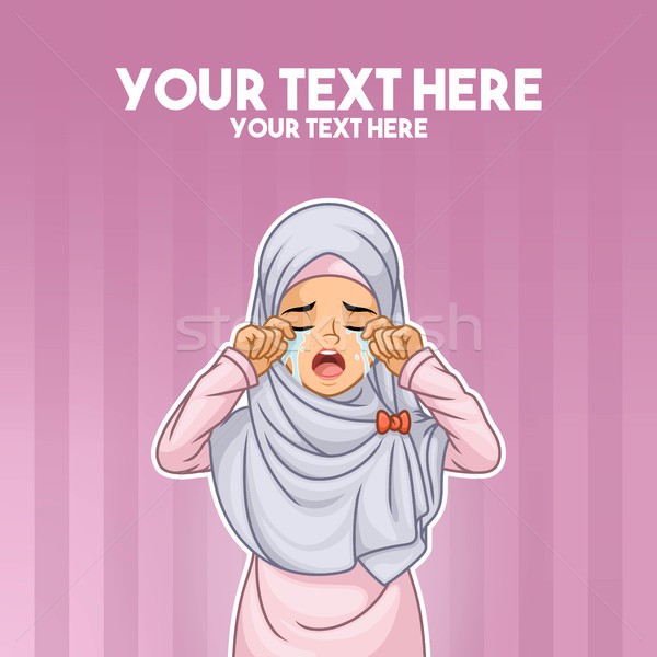 Muslim woman crying with hands on her face Stock photo © ridjam