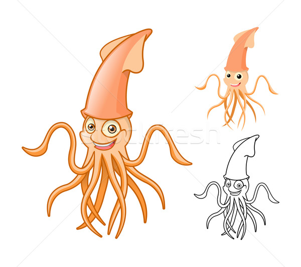Squid Cartoon Character Stock photo © ridjam