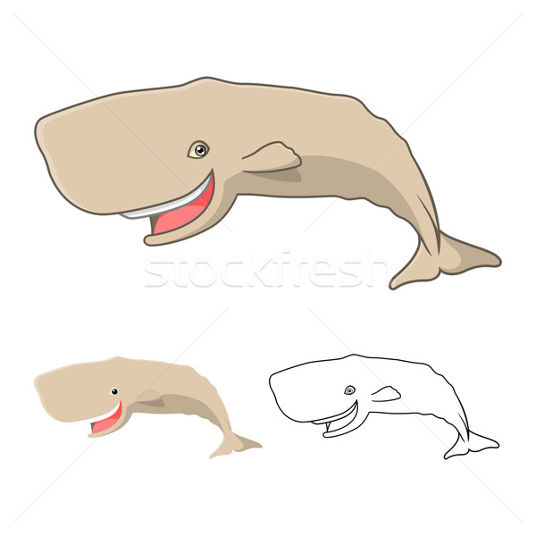 Sperm Whale Cartoon Character vector illustration © ridjam (#7064737) |  Stockfresh
