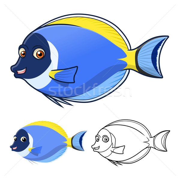 Powder Blue Surgeon Fish Cartoon Character Stock photo © ridjam