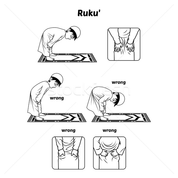 Muslim Prayer Guide Ruku Position Outline by ridjam Stock photo © ridjam