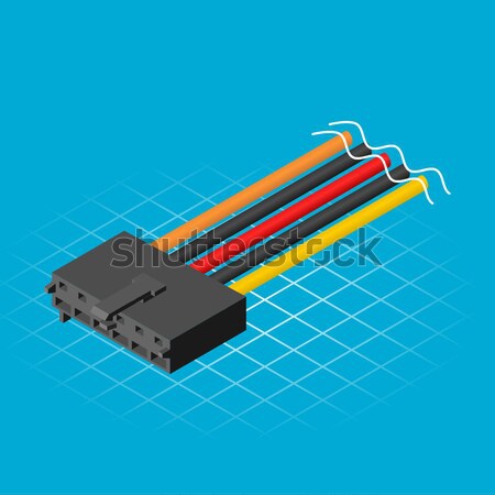 Izometrik dizayn teknoloji kablo dijital elektrik Stok fotoğraf © ridjam