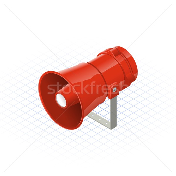 Isometric Loudspeaker Alarm Horn Sounder Stock photo © ridjam