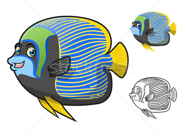 Emperor Angel Fish Cartoon Character Stock photo © ridjam