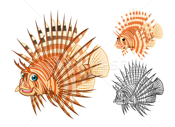 Lion Fish Cartoon Character Stock photo © ridjam