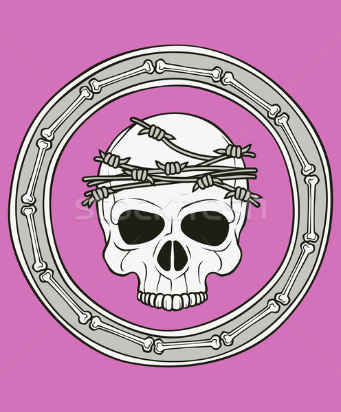 Stock photo: monochrome skull illustration