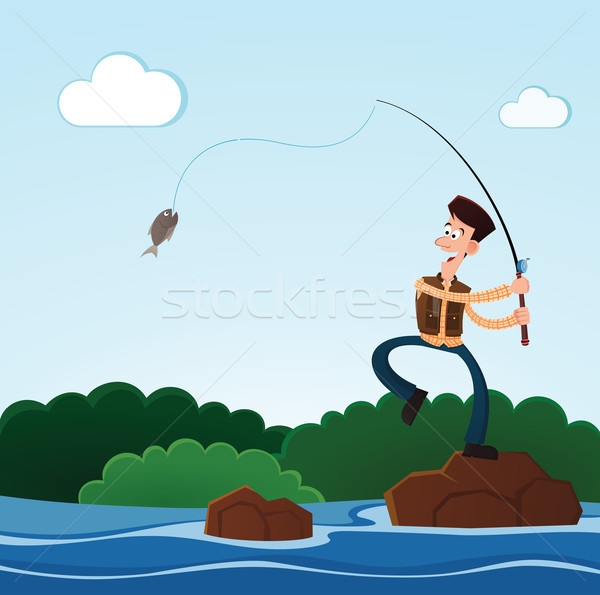 fishing in the river Stock photo © riedjal