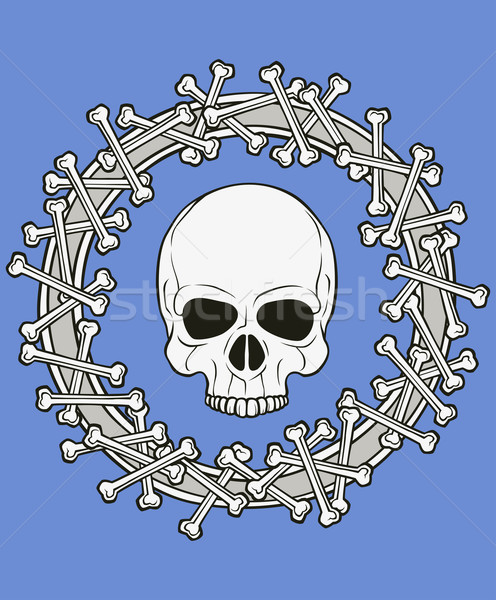 monochrome skull illustration Stock photo © riedjal