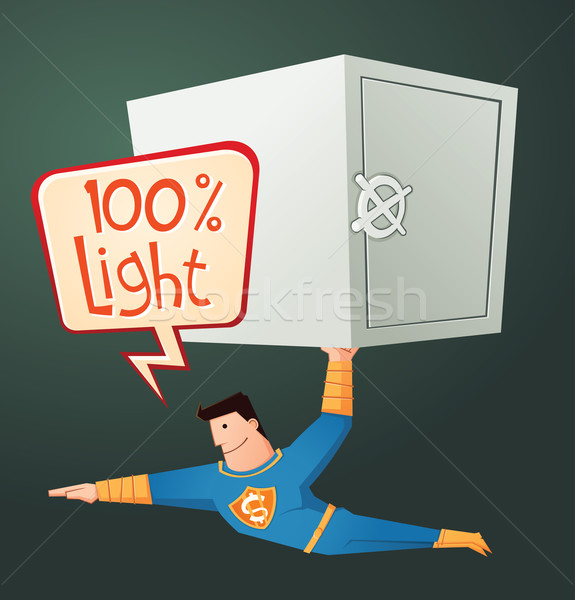 Superhero cutie care zboară bancă Imagine de stoc © riedjal
