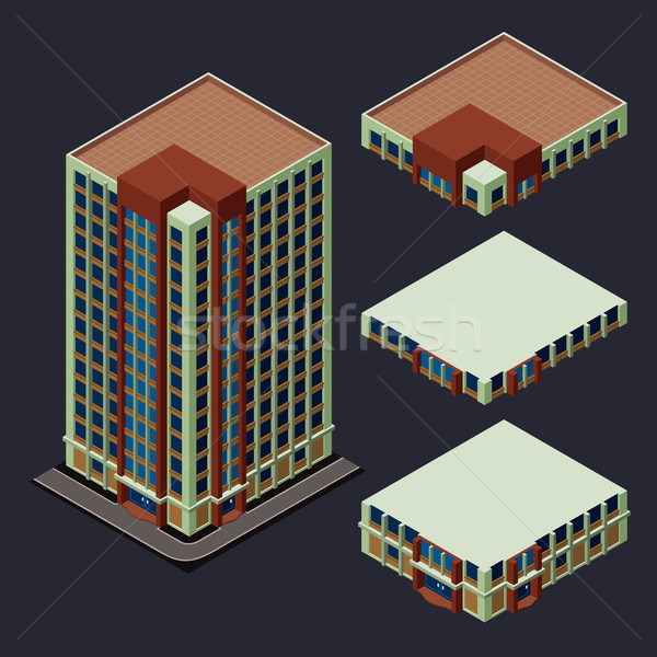 isometric modern building Stock photo © riedjal