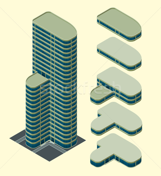 isometric modern building Stock photo © riedjal