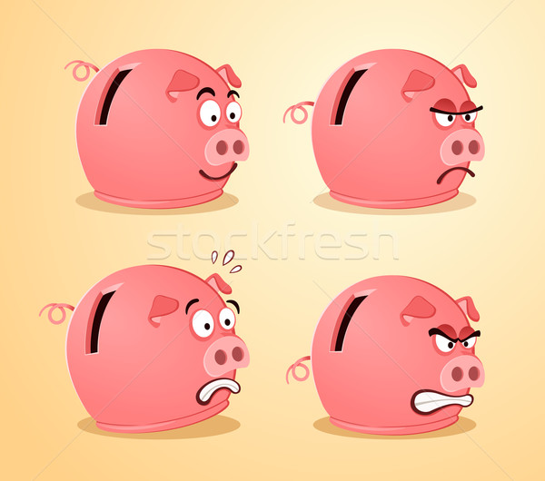 various expression of piggybank Stock photo © riedjal