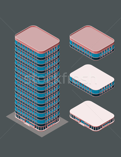 Stock photo: isometric modern building