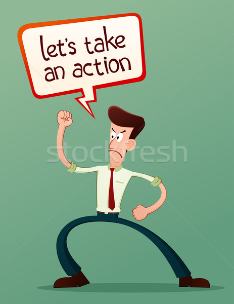excited young businessman Stock photo © riedjal