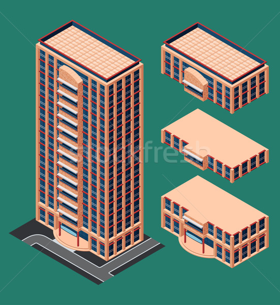 isometric modern building Stock photo © riedjal