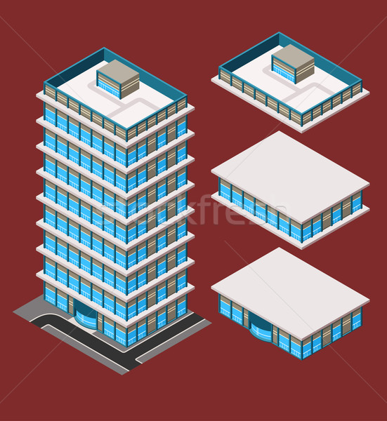 isometric modern building Stock photo © riedjal