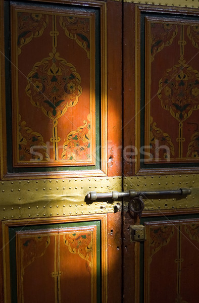 Pintado porta jogar palácio luz reflexão Foto stock © rmarinello
