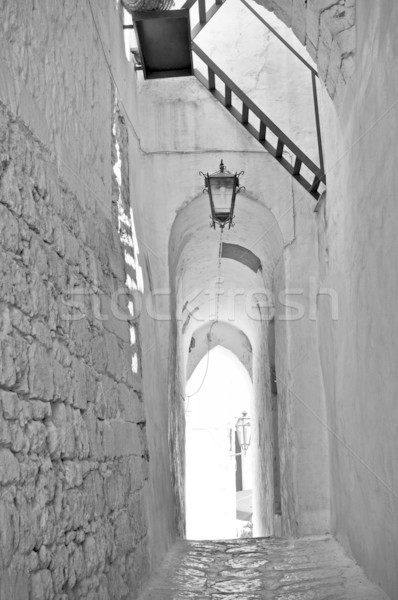 Cidade velha branco cidade arquitetura escada Foto stock © rmarinello