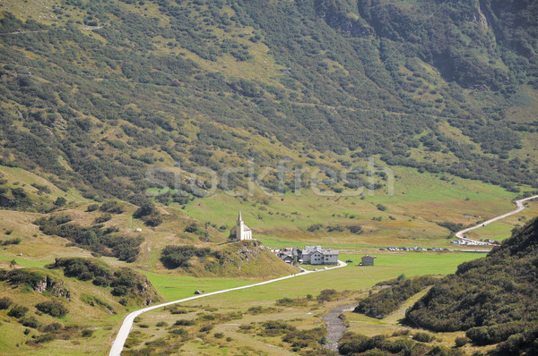 Aldeia alpes alpino igreja paisagem verde Foto stock © rmarinello