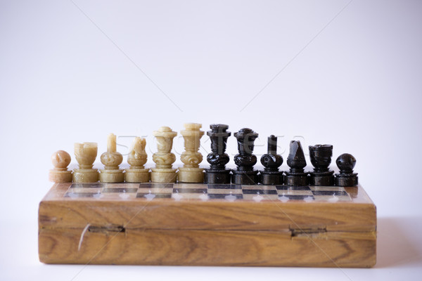 Stock photo: All the pieces of a chess set