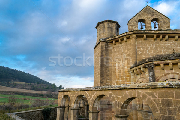 Permanente kerk noorden Spanje oorsprong hemel Stockfoto © rmbarricarte