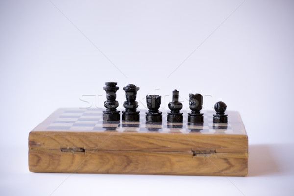 Nero lato gioco scacchi strategia intelligenza Foto d'archivio © rmbarricarte