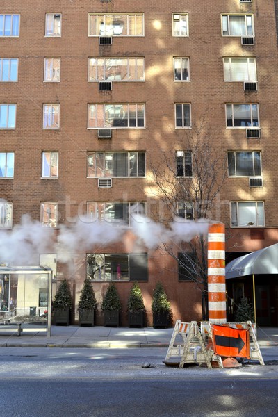 NYC's steaming street Stock photo © rmbarricarte