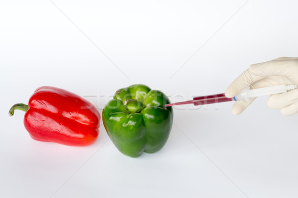 Converting green peppers Stock photo © rmbarricarte