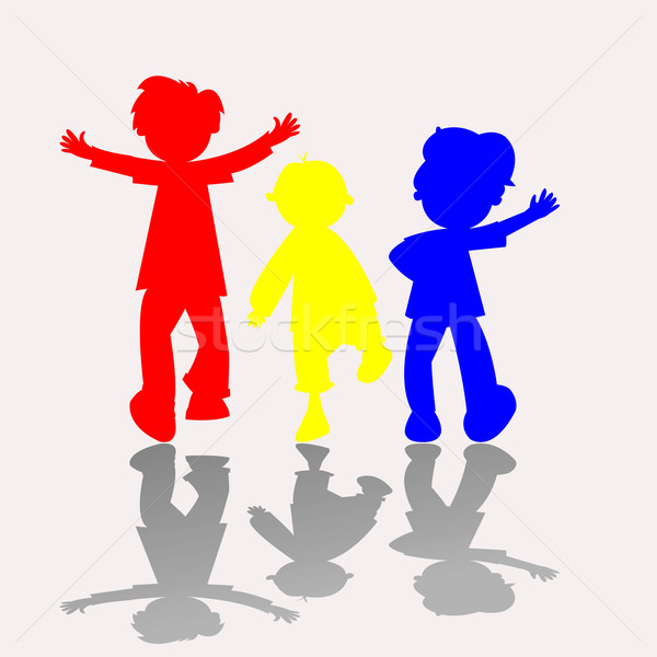 colored kids silhouettes 2 Stock photo © robertosch