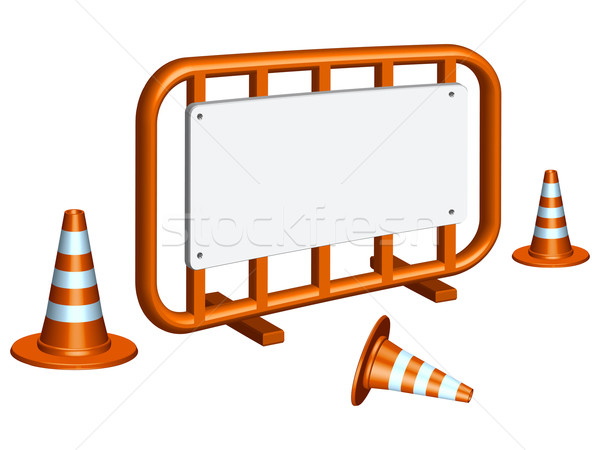 Korlátozott kerítés forgalom fehér absztrakt vektor Stock fotó © robertosch
